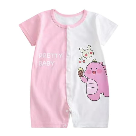 

Toddler Kids Baby Elastic Jumpsuit Children Baby Boys Girls Cartoon Romper Short Sleeve Cute Animals Jumpsuit Outfits Clothes