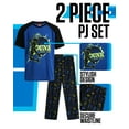 thumbnail image 2 of Tuff Guys Boys Pajama Set - 2 Piece Short Sleeve Sleep Shirt and Pajama Pants Sleepwear for Boys (8-16), 2 of 7