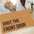 thumbnail image 4 of Fdelink Carpet Closing the Front Door Reminder Language Carpet Floor Mat Brown, 4 of 5