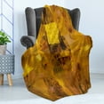 thumbnail image 4 of Art Soft Flannel Fleece Blanket, Vintage Woman with Reflection Effects on Drawing Old Fashion Lady Paint Print, Cozy Plush for Indoor and Outdoor Use, 50" x 70", Ginger Earth Yellow, by Ambesonne, 4 of 5