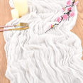 thumbnail image 5 of 3 Packs Cheesecloth Table Runners Boho Gauze Table Runner 35 x 120 inches White Cheesecloth Table Runner Bulk,Boho Cheese Cloth Runner for Wedding,Party,Reception,Bridal Shower Table Decoration, 5 of 6