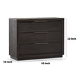 thumbnail image 5 of Jose 42 Inch Acacia Wood 3 Drawer Nightstand, Metal Handles, Dark Gray, 5 of 6