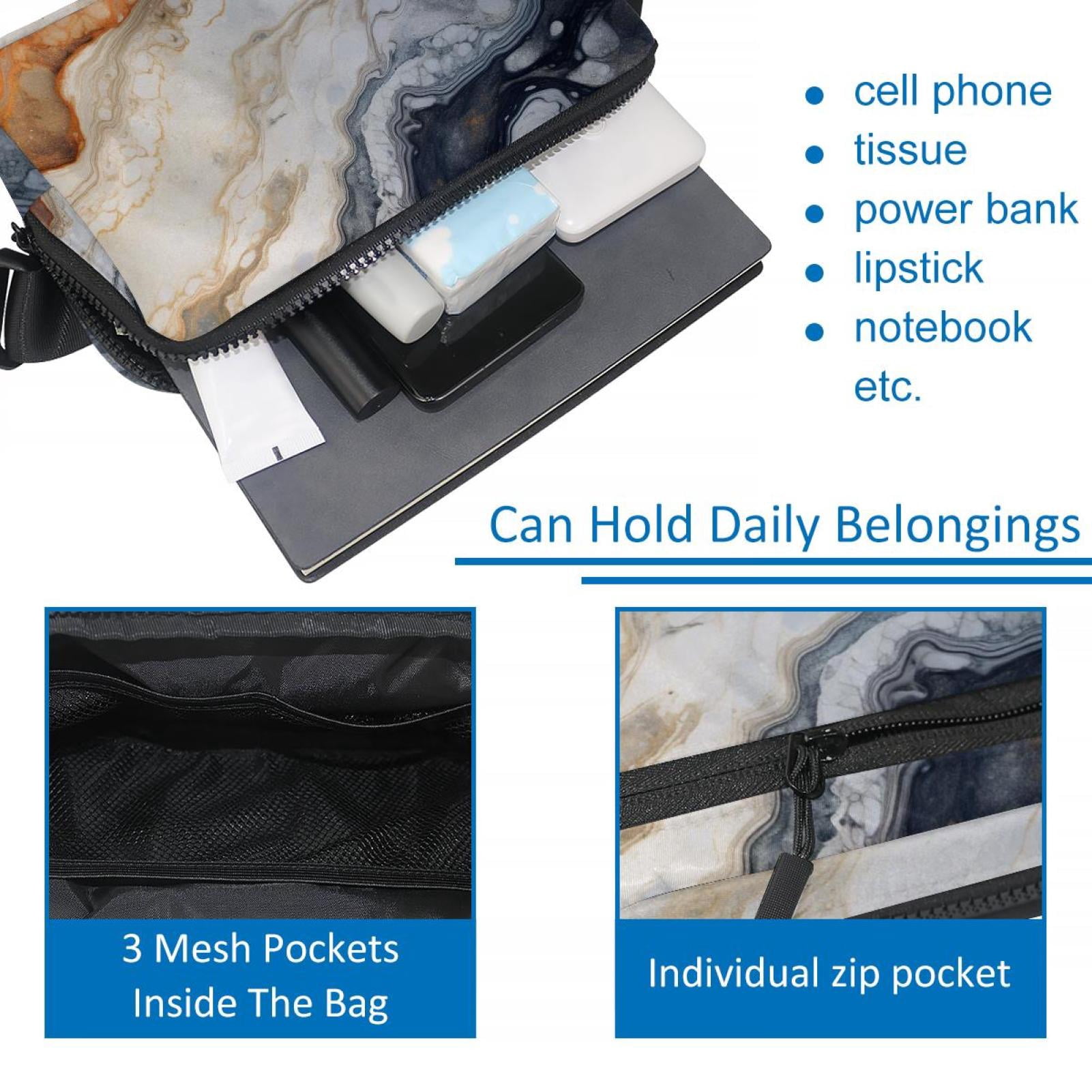 Marbled Running Belt Fanny Pack Belt Bag with Extension Strap Lightweight Adjustable Unisex