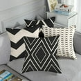 thumbnail image 5 of Throw Pillow Covers Home Decor Set of 4 Geometric Vintage Retro Tribal Boho Abstract Black White Modern Pillow Cases Decorative 18 x 18 Inches Outdoor Cushion Couch Sofa Pillowcases, 5 of 6