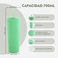 thumbnail image 4 of Vaso recto Textura diamante doble pared 700 ml con popote Rosa, 4 of 7