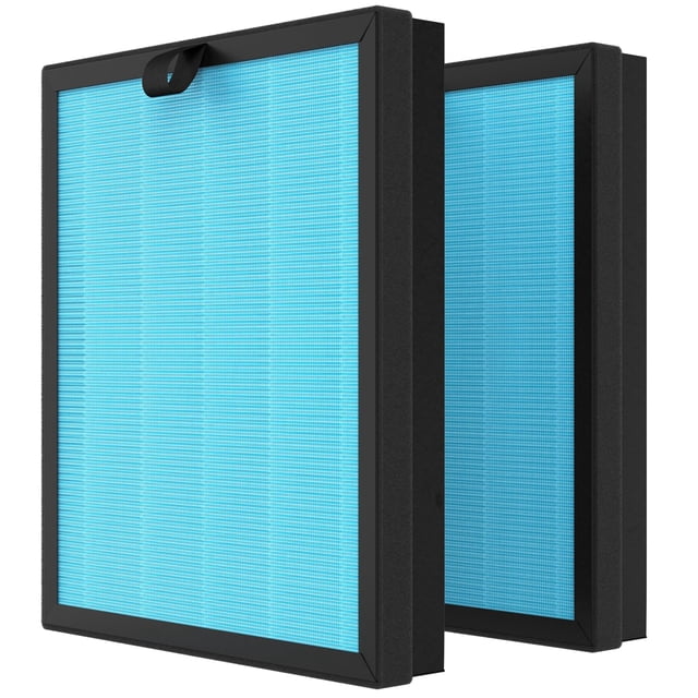 2 Pack MK07 Air Filter Replacement Compatible with MK07 Air Purifier, 4-in-1 Replacement Filter, Standard Version, Blue