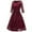 Wine, variant on Lolmot Wedding Guest Dresses for Women Casual Vintage Temperament V-Neck Lace Embroidery Bow Tie Waist Sexy 3/4 Sleeve Party Dress