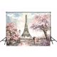 thumbnail image 1 of Fondos de estudio de fotografía ABPHQTO 150x220cm Fondo de flores de la Torre Eiffel, 1 of 2