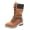 Brown, variant on Dakaela Womens Combat Boots Mid Calf Winter Snow Boot with Side Zipper Lace up Lug Sole Low Wedge Motorcycle Outdoor Casual Shoes