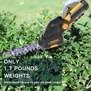 GARCARE 2 in 1 Grass Shears & Mini Hedge Trimmer, Cordless Handheld Bush Trimmer with 2000mAh Built-in Battery