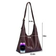 thumbnail image 4 of Spencer Women's PU Leather Bucket Handbag, Leather Hobo Bags for Women Slouchy Tote Bag Purses Ladies Tote Shoulder Bag, Black, 4 of 12