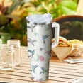 thumbnail image 5 of 40 oz Hummingbird Tumbler with Handle and Straw, Insulated Stainless Steel Cup with Lid, Travel Coffee Mug Water Bottle, Animal Lovers Women Gifts, 5 of 6