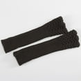 thumbnail image 3 of Dyfzdhu Women Cable Knit Arm Warmer Gloves Long Fingerless Thumb Hole Gloves Mittens Fingerless Knit Arm Warmers Sleeves Mittens Dark Gray, 3 of 3
