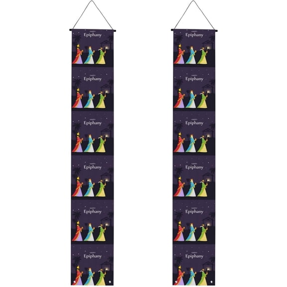 Happy Three Kings Day Epiphany Day Door Hanging Banner 71 X 12 Inch For Front Door Porch Sign Yard Party Decorations Supplies