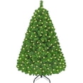 thumbnail image 1 of Árbol de Navidad Yaheetech Flocado Preiluminado 4.5 Pies con 100 Luces Blancas Cálidas, 1 of 9