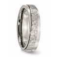 thumbnail image 4 of Titanium Polished And Hammered 6mm Ridged Edge Band (Size 10.5) Made In China tb238-10.5, 4 of 4