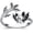 Bat, variant on 925 Sterling Silver Adjustable Animal Ring for Women Axolotl/Bat/Corgi/Highland Cow/Panda/Pug/Turtle Open Rings Animal Jewelry Gifts for Her