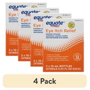 (4 pack) Equate Eye Itch Relief Antihistamine Eye Drops, 2 Count, 0.34 fl oz (10 mL), Compare to Zadiator® Active Ingredient