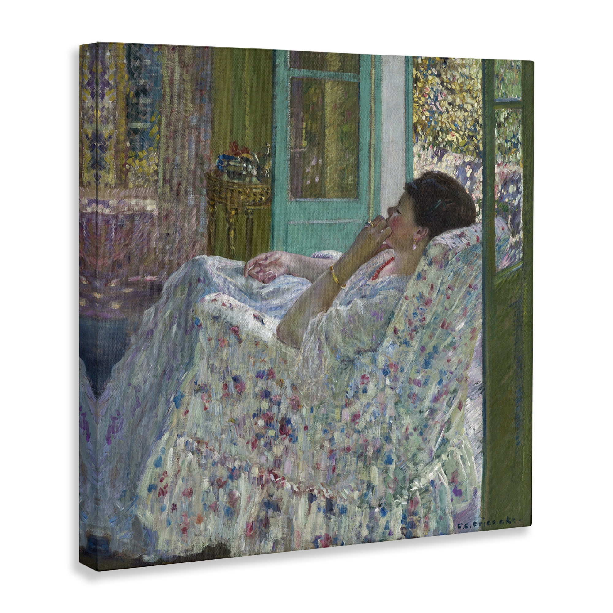 Stupell Industries Classical Woman Afternoon People Painting Wrapped Canvas Art Print Wall Art, 30 x 30