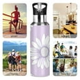 thumbnail image 5 of Purple Daisies Cute Sports Bottle with Straw Stainless Steel Water Jug Portable Thermal Cup Leak-proof 1000ML, 5 of 9