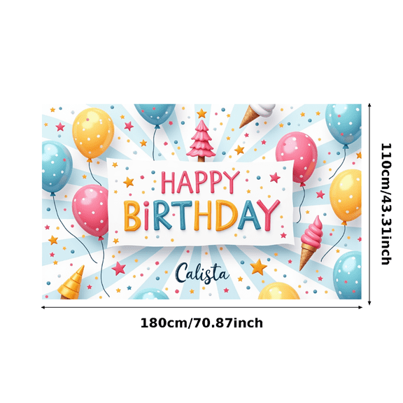 Colorful Birthday Banner Happy Children Background Decorative Birthday Party for Kids Celebration Event Decoration