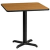 Flash Furniture 30'' Square Natural Laminate Table Top with 22'' x 22'' Table Height Base