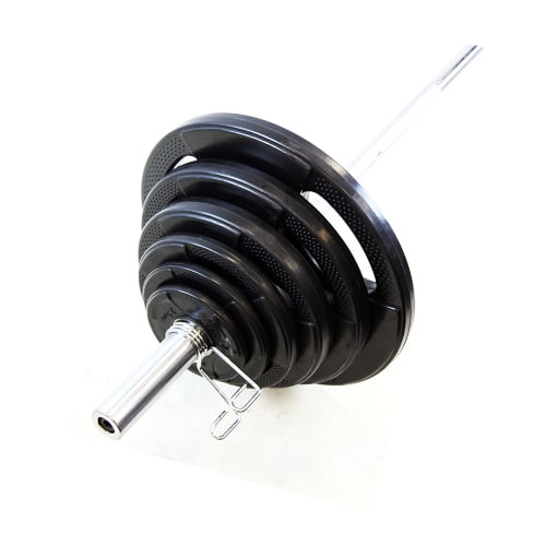 USA Sports by Troy Barbell 300 Lb Rubber Grip Olympic Weight Set with