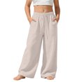 thumbnail image 5 of SROBPTY Teen Girls Fall Winter Pant Solid Wide Leg Drawstring with Pockets Loose Trouser for 3-14Y, 5 of 5