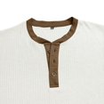 thumbnail image 5 of Henley Shirts for Men Ribbed Knit Long Sleeve Shirts Muscle Casual Loose Fit Color Block Trendy Fall Basic Top Lightweight Dressy Work Office Tees Business Pullovers, 5 of 6