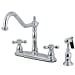 thumbnail image 3 of Kingston Brass Heritage 8" Center Kitchen Faucet with Brass Sprayer, 3 of 9