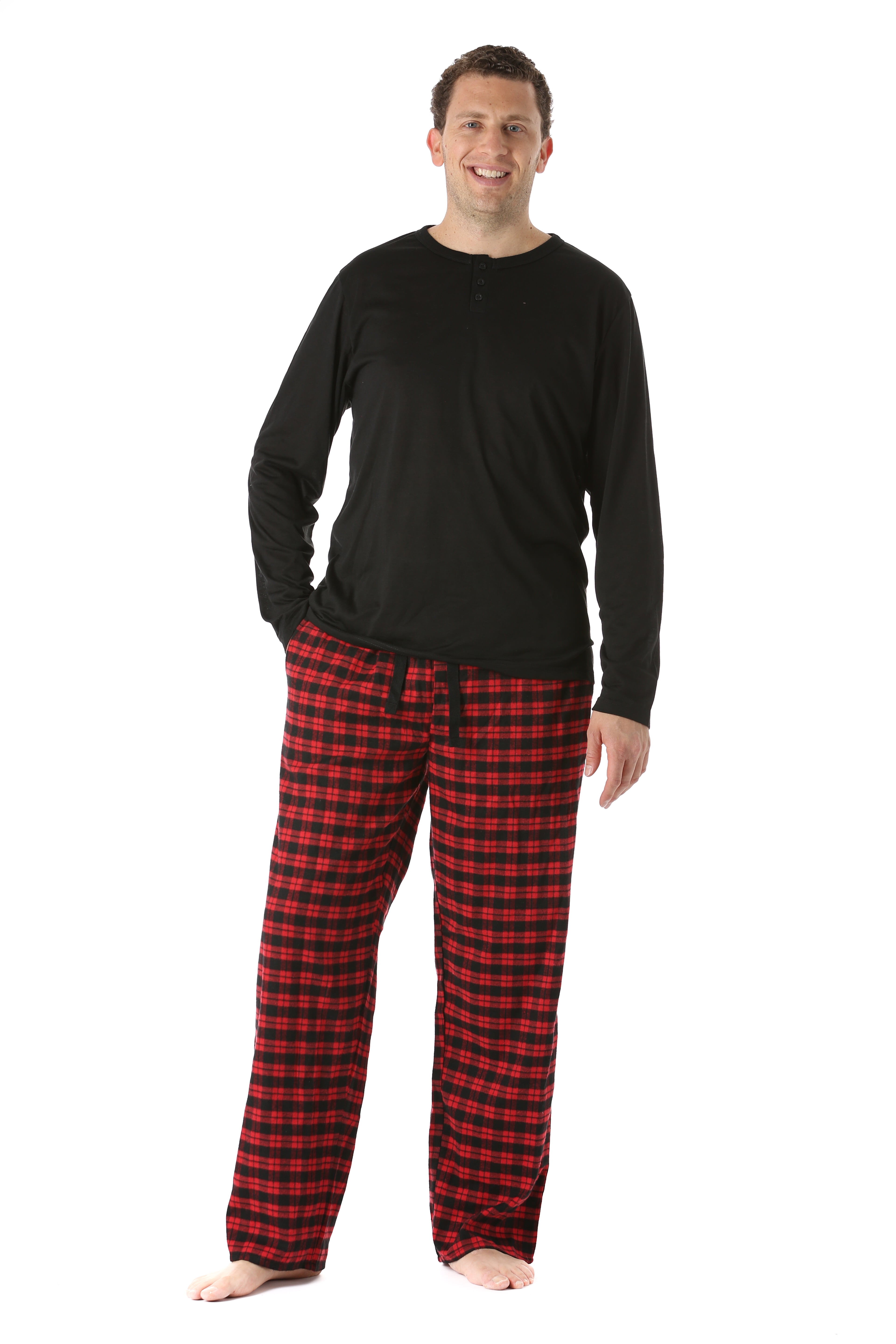 black and red flannel pajama pants