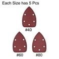 thumbnail image 3 of Unique Bargains 15pcs Triangle Detail Sander Sandpaper,Sanding Paper Sander Pads Sheet Assorted 5 Hole 40/60/80 Grits, 3 of 4