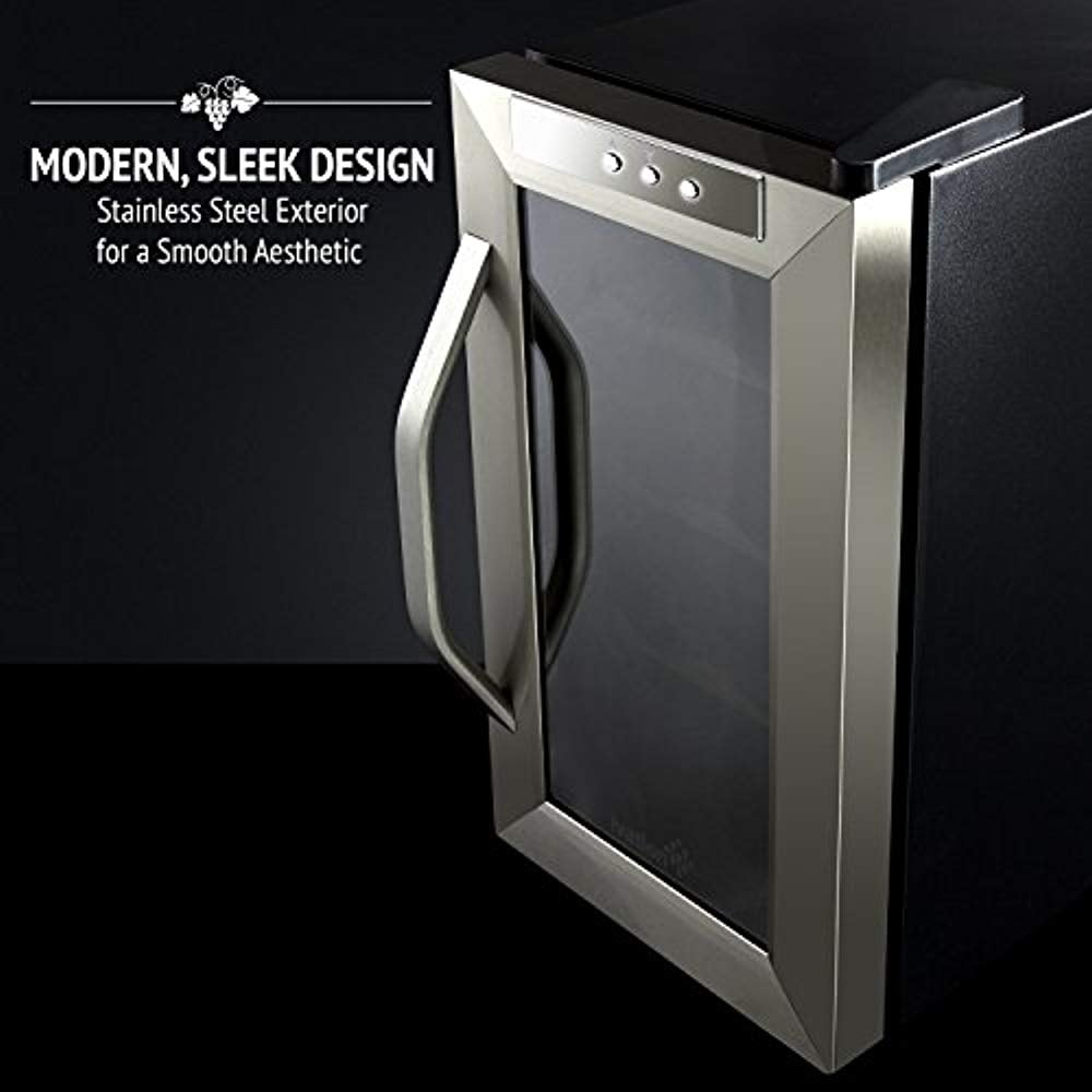 IVATION 8-Bottle Thermoelectric Wine Cooler Stainless Steel with Wood Shelves