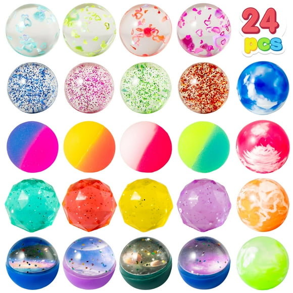 Pelotas hinchables JOYIN de 32 mm, 24 unidades, 6 estilos con bolsa de almacenamiento para niños