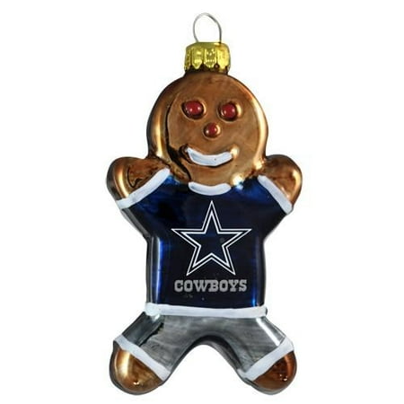Dallas Cowboys Blown Glass Gingerbread Man Christmas Tree Ornament Dallas Cowboys Blown Glass Gingerbread Man Christmas Tree Ornament