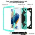 thumbnail image 3 of Allytech Galaxy Tab A8 2022 Case for SM-X200/SM-X205/SM-X207, Hard PC + Soft Silicone Children Friendly Adjustable Hand Strap/Shoulder Strap Rugged Case for Samsung SM-X200 10.5" 2022, Black Mint, 3 of 6