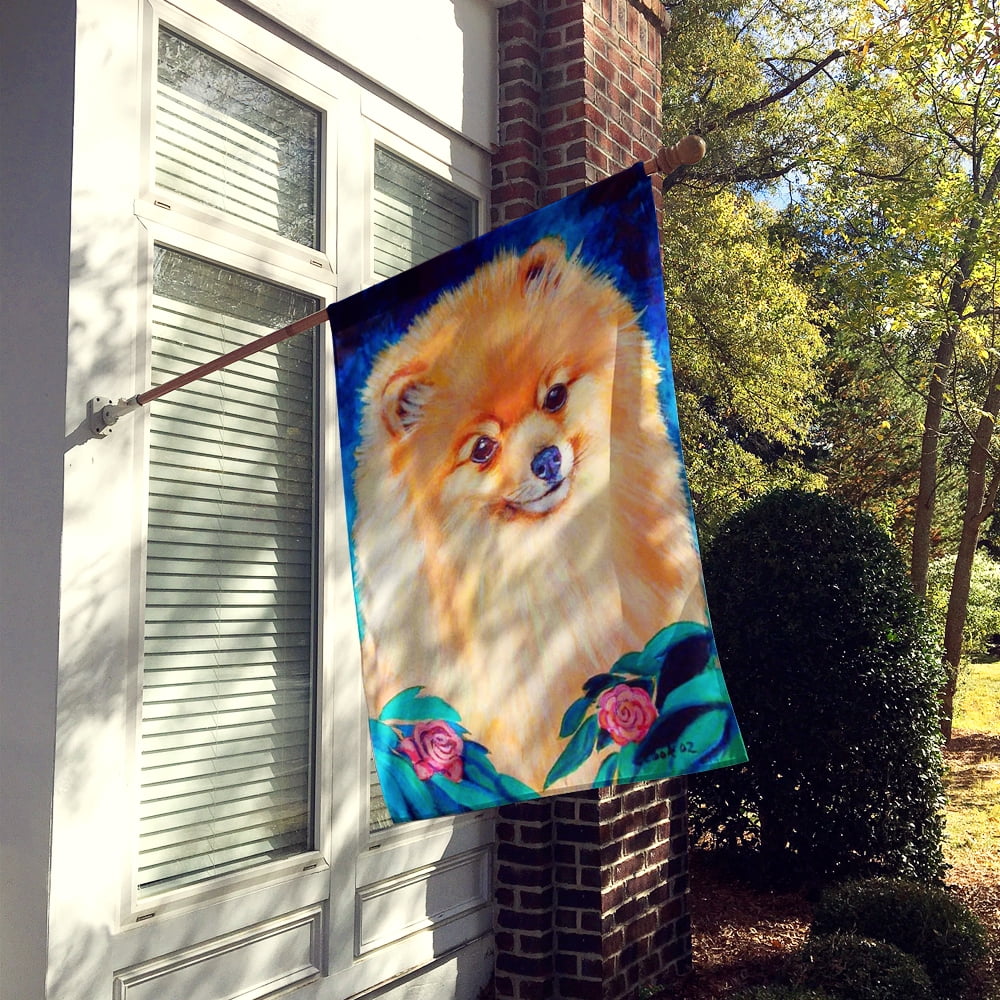 Carolines Treasures 7165-FLAG-PARENT Pomeranian Garden Bud Flag  multicolor
