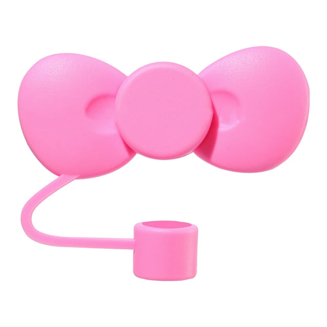 Tapa de paja, genérica, tapa de paja con forma de lazo de 10 mm, accesorios para vasos de agua, color rosa y rojo