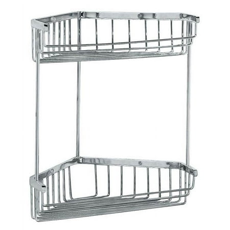 UPC 011296128224 product image for Wall-Mount Brass Corner Shower and Tub Caddy in Chrome | upcitemdb.com