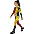 thumbnail image 3 of Guvpev Halloween Superhero Cosplay Costume, Split Red Mercenary and Yellow Combat Hero 3D Spandex Bodysuit Jumpsuit, 2-in-1 Full Body Dress-Up Outfit for Halloween Party, Birthday, Carnival, 3 of 9
