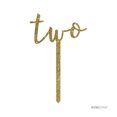 thumbnail image 3 of Gold Glitter  Script Number Two Acrylic Birthday Cake Topper, 3 of 3