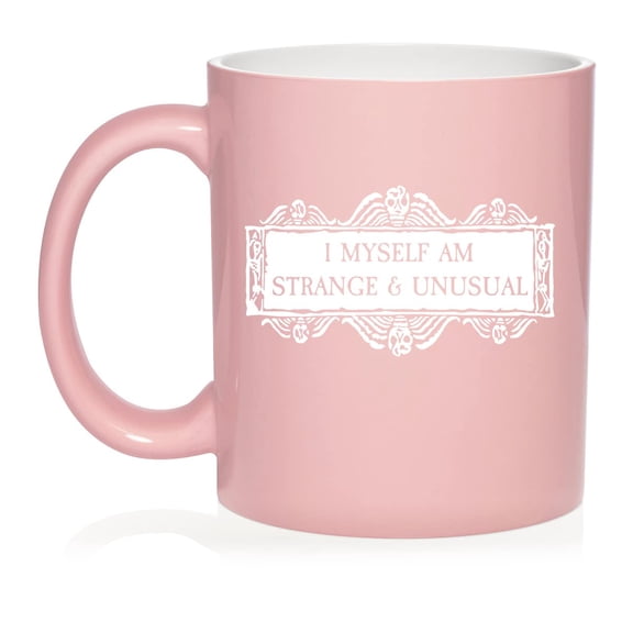 I Myself Am Strange & Unusual Skulls Ceramic Coffee Mug Tea Cup Gift for Her, Him, Friend, Coworker, Wife, Husband (11oz Light Pink)