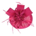 thumbnail image 1 of Chic Headwear Woven Loop Feathering Fascinator - Fuchsia, 1 of 1