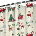thumbnail image 3 of Beige Christmas Santa and Train Pattern Shower Curtain 72"x72" ,Bathroom Decorative Shower Curtains Set with 12 Hooks,Modern Waterproof Washable Shower Curtain, 3 of 6