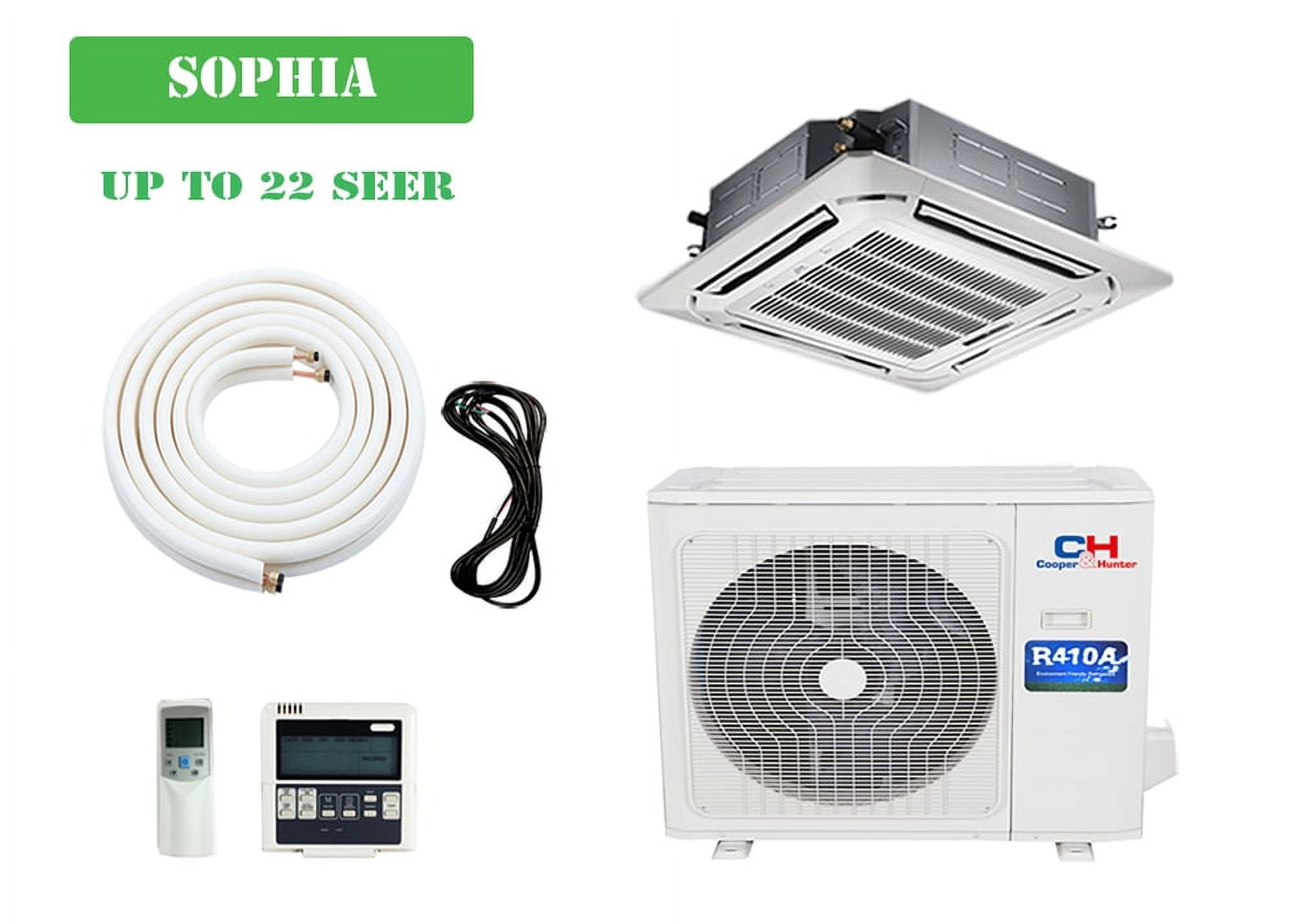 Cooper & Hunter Sophia  Series 12,000 BTU 230V Cassette Ductless Mini Split Air Conditioner Heat Pump 21.5 SEER