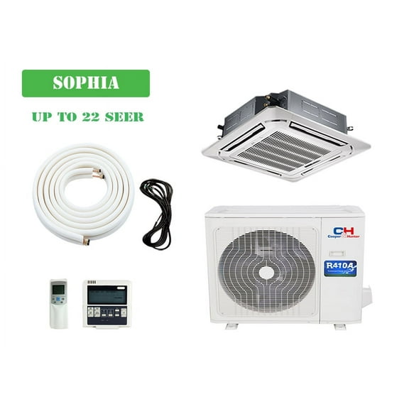 Cooper & Hunter Sophia  Series 12,000 BTU 230V Cassette Ductless Mini Split Air Conditioner Heat Pump 21.5 SEER