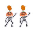 thumbnail image 5 of comerut 1 Pair Creative Pumpkin Flower Ghost Skull Dangle Earrings Vintage Acrylic Exaggerated Halloween Stud Drop Earrings Jewelry Accessories Gift, 5 of 7