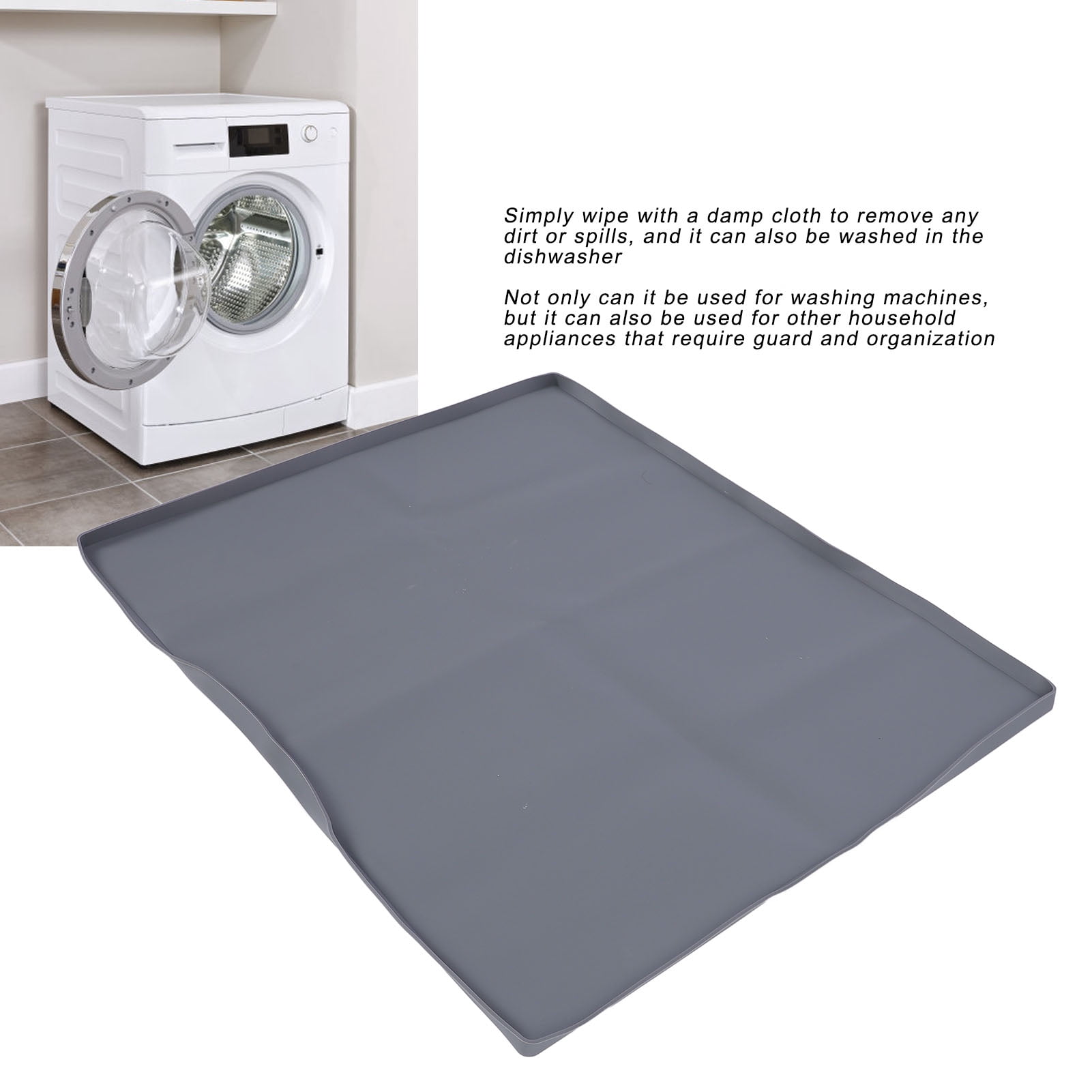 Washer Dryer Top Mat, 50x60cm Washer Dryer Top Protector Silicone Dishwasher Safe Non Slip  For Laundry Room
