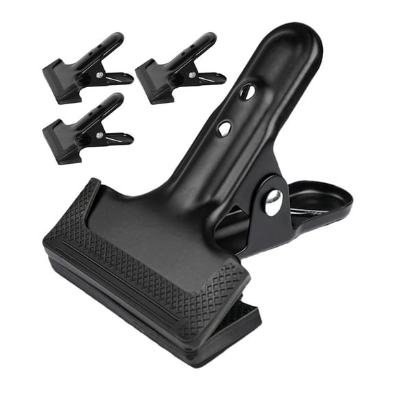 ETHZZLE 4-Pack Black Photography Backdrop Clips with Strong Grip and Design for Studio and Photo Shoot