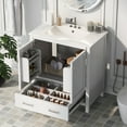 thumbnail image 2 of Caulitar 30" White Bathroom Vanity with Single Sink, Combo Cabinet Undermount Sink, Bathroom Storage Cabinet with 2 Doors and a Drawer, Soft Closing, Solid Wood Frame, 2 of 7